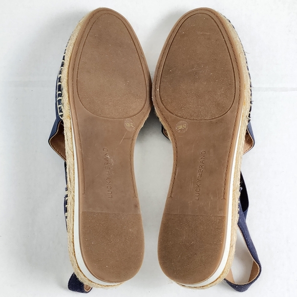 Lucky Brand RIFKA Size 10M Navy Slingback Espadrille Flat Sandals - Picture 8 of 8